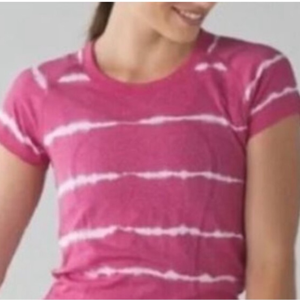 Lulu🍋 swiftly crop top Pink Tie-Dye size 6 - Picture 6 of 6